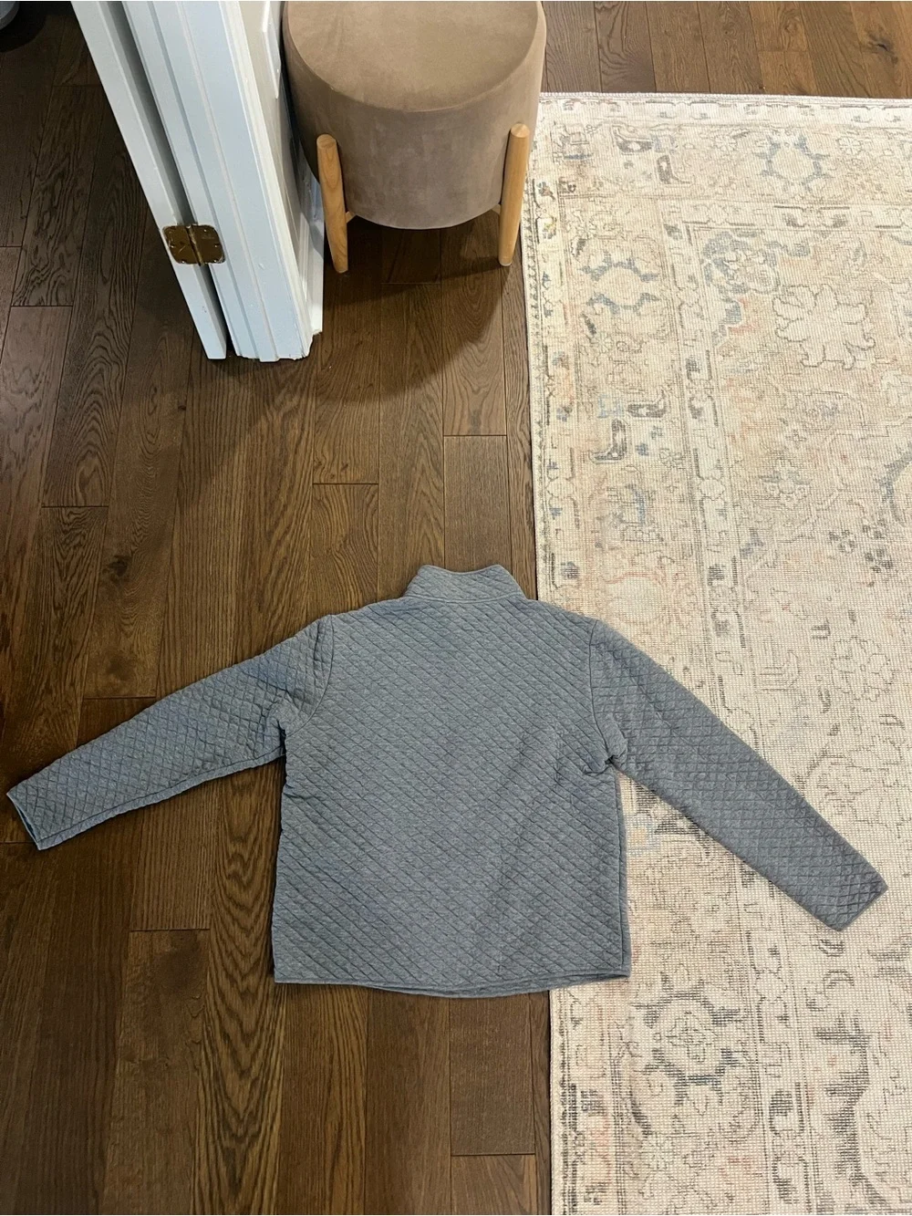 Banana Republic Quilted Half-Zip Pullover - Gray